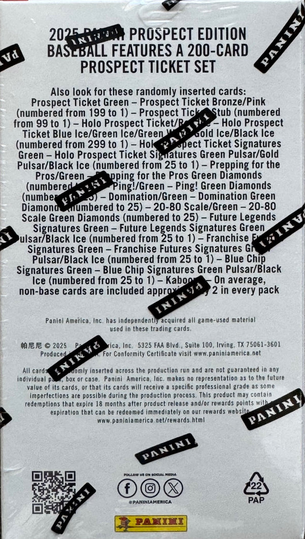 2025 Panini Prospect Edition Baseball Blaster Box (4 Exclusive Ice Parallels)