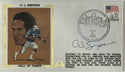 OJ Simpson Autographed Cachet First Day Cover Aug 3 1985 (JSA)