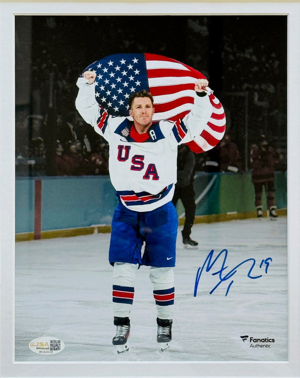 Matthew Tkachuk Autographed 8x10 Olympics Team USA (JSA Witness)