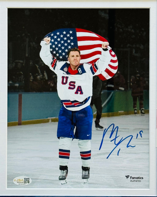 Matthew Tkachuk Autographed 8x10 Olympics Team USA (JSA Witness)