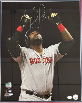 David Ortiz Autographed Red Sox 16x20 Framed Baseball Photo (JSA)
