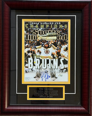 Tim Thomas Autographed Bruins 15x19 Framed Sports Illustrated Magazine (JSA)