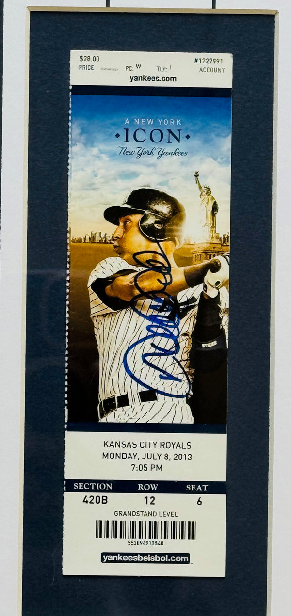 Derek Jeter Autographed Framed Ticket July 8 2013 (Steiner)