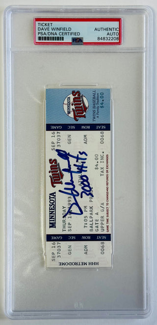 Dave Winfield Signed 3000th Career Hit Ticket Sept 16 1993 (PSA) Authentic Auto