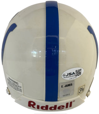 Edgerrin James Autographed Colts Mini Helmet (JSA)
