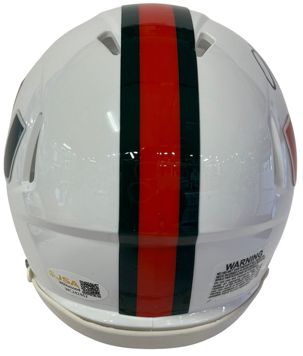 Mark Fletcher Jr Autographed Hurricanes Speed Mini Helmet (JSA Witness)