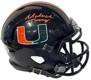 Malachi Toney Autographed Hurricanes Black Nights Mini Helmet (JSA Witness)