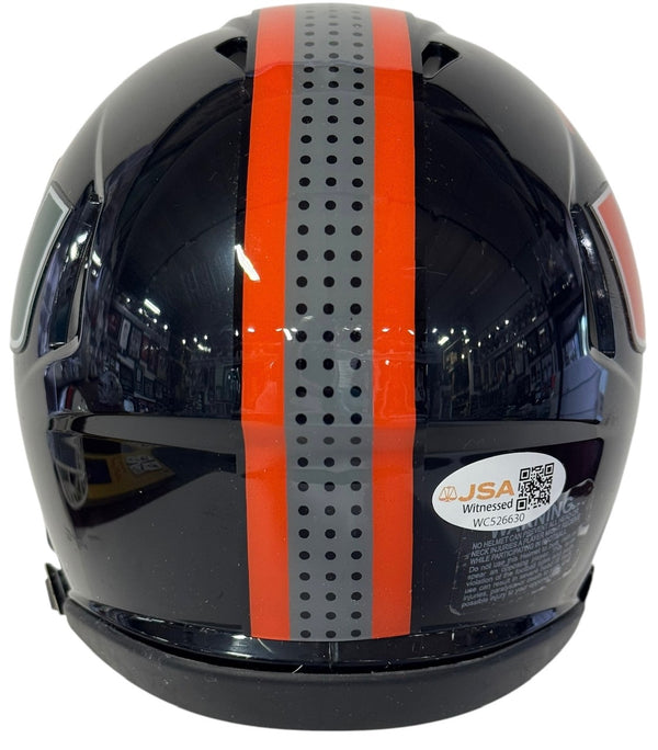 Malachi Toney Autographed Hurricanes Black Nights Mini Helmet (JSA Witness)