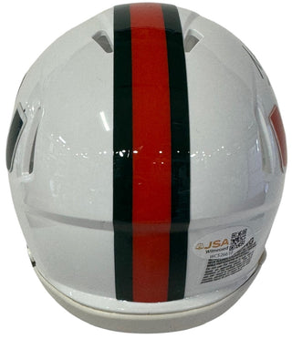 Malachi Toney Autographed Hurricanes Speed Mini Helmet (JSA Witness)