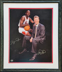 Michael Jordan & Larry Bird Autographed 16x20 Framed Photo L.E.45/ 123 (UDA)