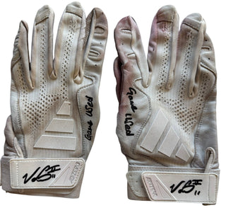 Victor Scott II Autographed Game Used Addidas Batting Gloves (Beckett Witness)