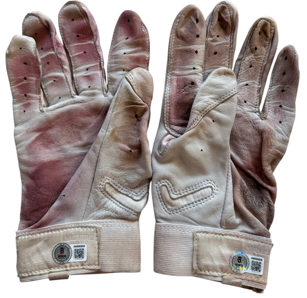 Victor Scott II Autographed Game Used Addidas Batting Gloves (Beckett Witness)