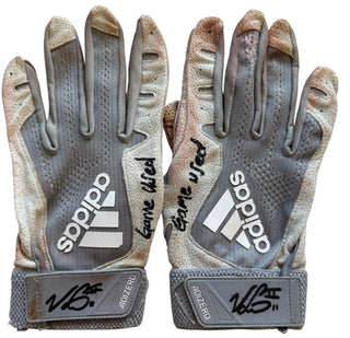Victor Scott II Autographed Addidas Game Used Cardinals Batting Gloves (Beckett Witness)