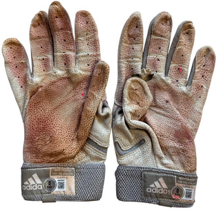 Victor Scott II Autographed Addidas Game Used Cardinals Batting Gloves (Beckett Witness)