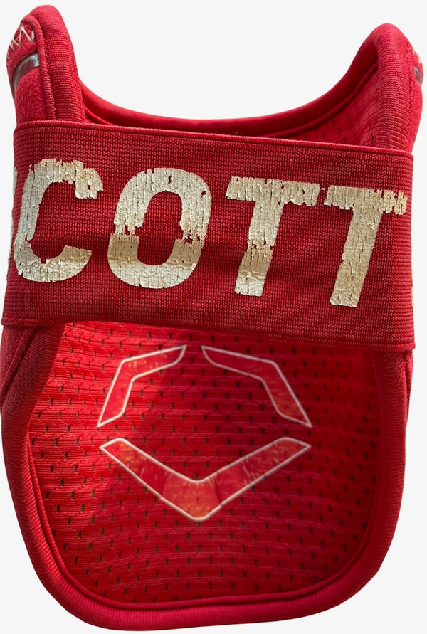 Victor Scott II Autographed Evoshield Game Used Cardinals Elbow Guard (Beckett Witness)