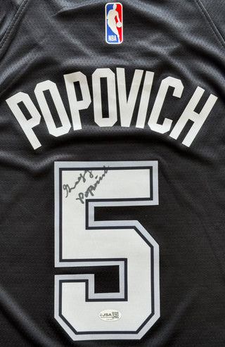 Gregg Popovich Autographed San Antonio Spurs Nike Swingman Icon Edition Jersey (JSA)