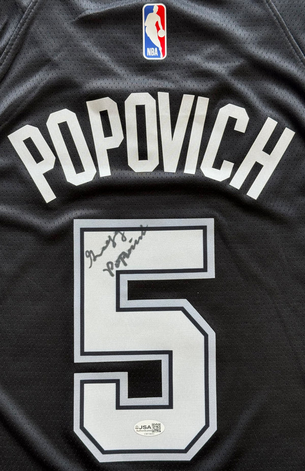 Gregg Popovich Autographed San Antonio Spurs Nike Swingman Icon Edition Jersey (JSA)