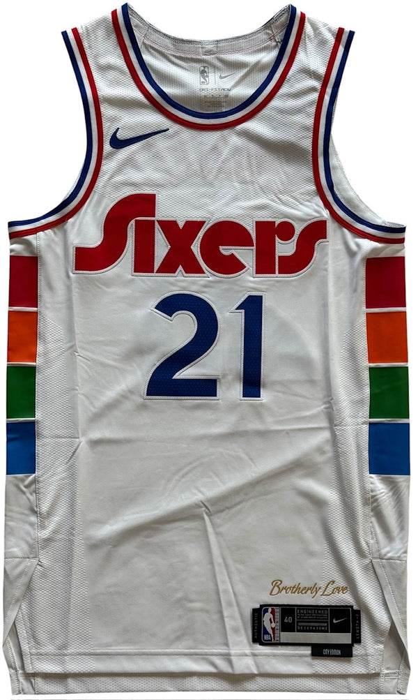 Joel Embiid Autographed Sixers Nike Swingman City Editon Jersey (JSA)