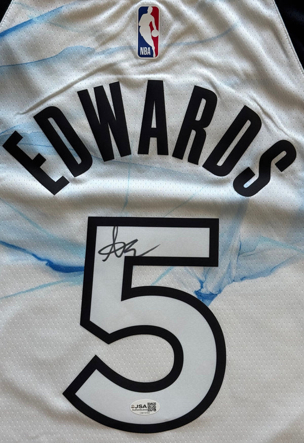 Anthony Edwards Signed Authentic Timberwolves Swingman City Edition Jersey (JSA)