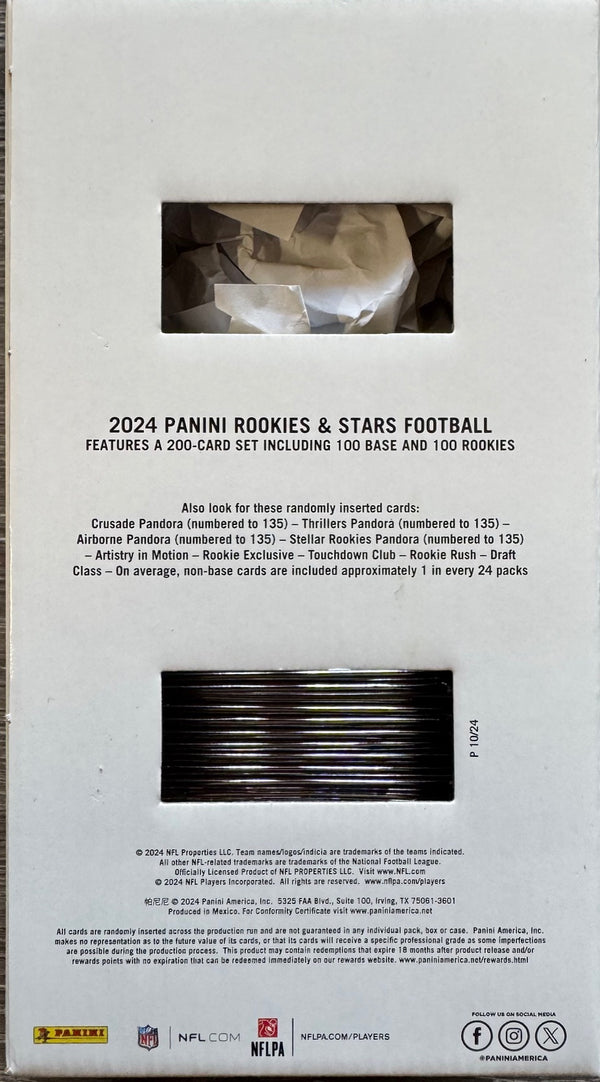 2024 Panini Rookies & Stars Football Gravity Feed 48 Packs Per Box