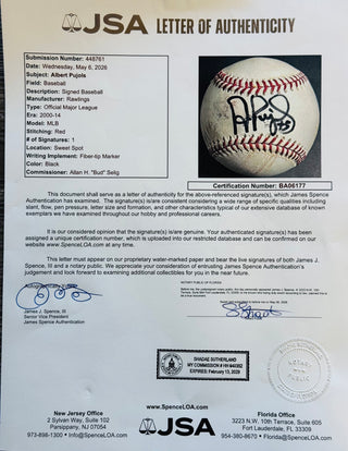 Albert Pujols Autographed Official Major League Baseball (JSA)