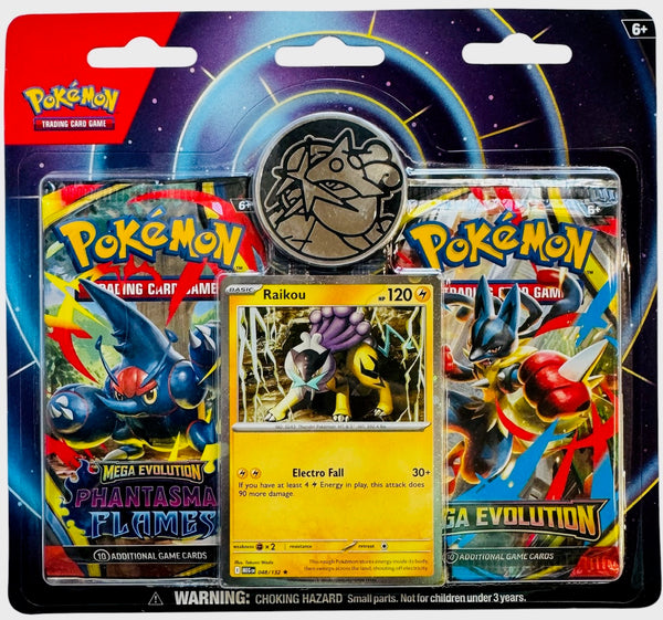 Pokemon Mega Evolution & Phantasmal Flames Raikou 2-Pack Blister Pack | Hollywood Collectibles Pokemon Mega Evolution & Phantasmal Flames Raikou 2-Pack Blister Pack | Hollywood Collectibles