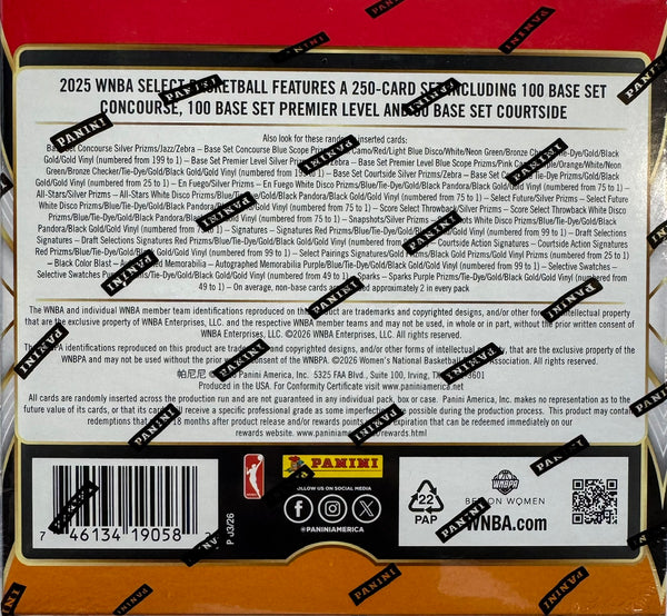 2025 Panini Select WNBA Basketball Hobby Box