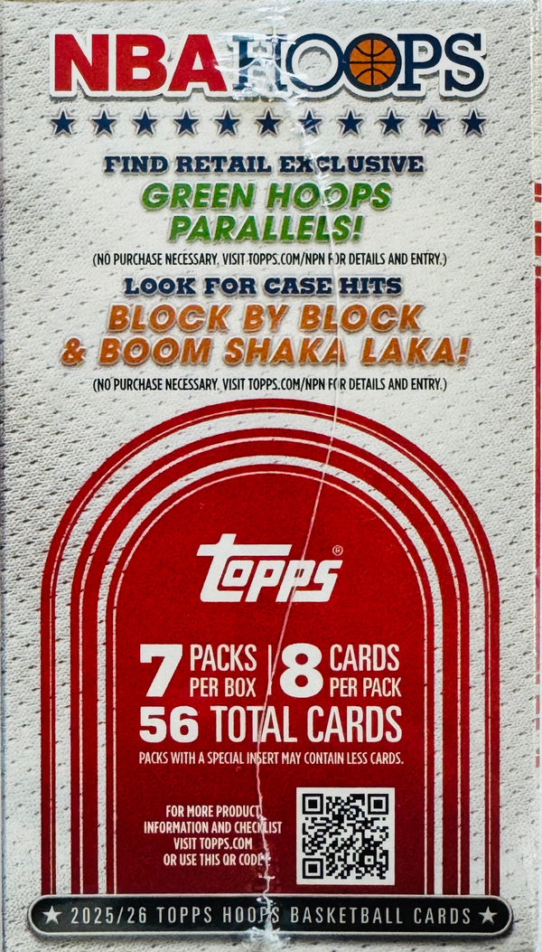 2025-26 Topps Hoops Basketball Blaster Box (Green Hoops Parallels!)