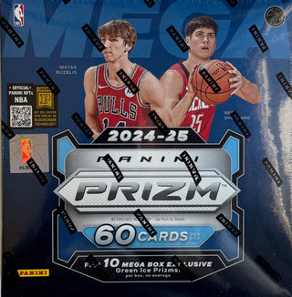 2024-25 Panini Prizm Basketball Hobby Mega Box (10 Exclusive Green Ice Prizms)