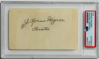 Honus Wagner Autographed 3x5 Index Card (PSA)