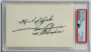 Jesse Owens Autographed 3x5 Index Card (PSA)