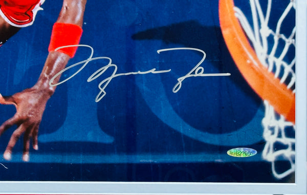 Michael Jordan Autographed Framed Slam Dunk 16x20 Photo (UDA)