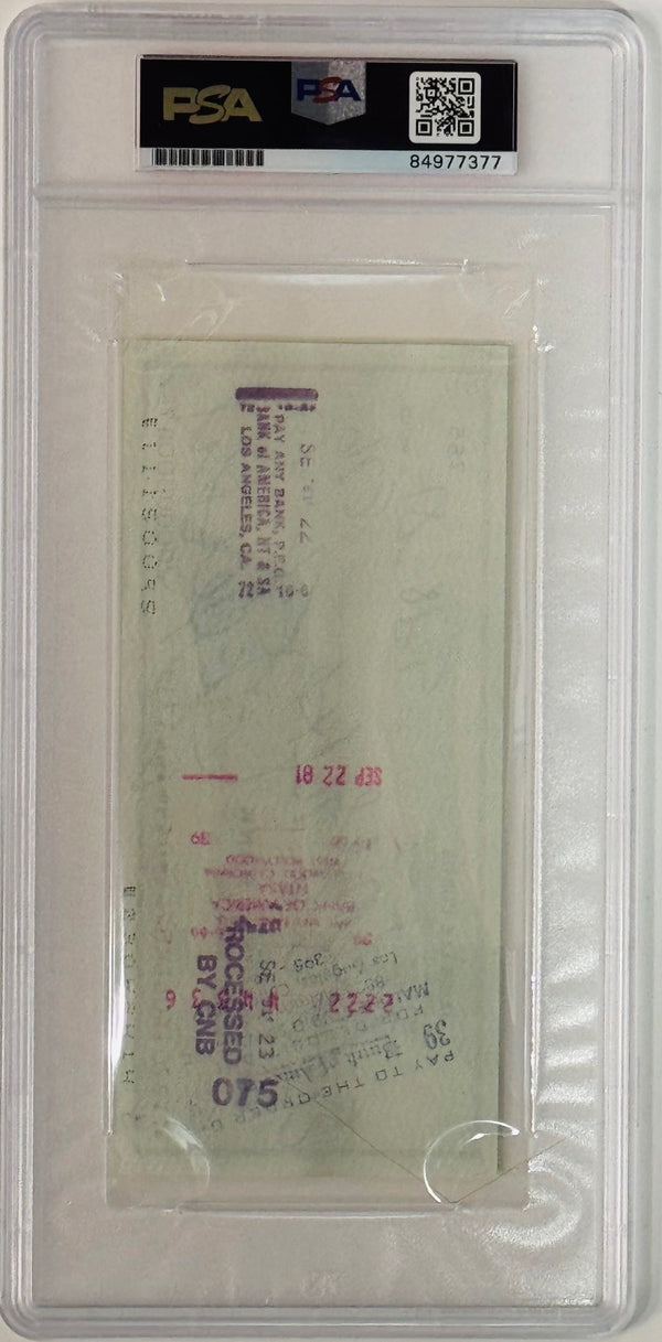 Jamie Lee Curtis Autographed Check (PSA) Mint 9