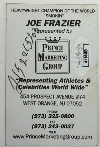 Joe Frazier Autographed Business Card (JSA)