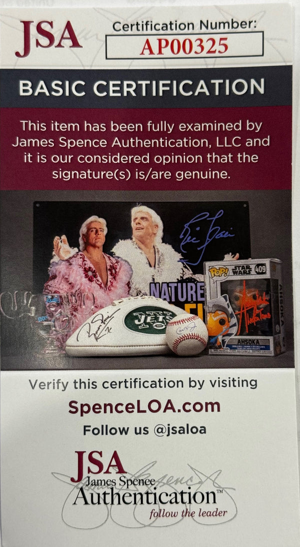 Junior Seau Autographed Wilson White Panel Football (JSA)