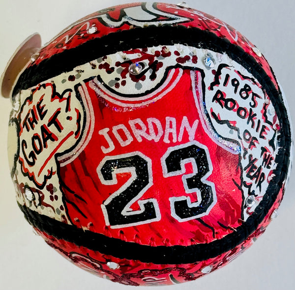 Michael Jordan Signed Hand Painted Charles Fazzino Pop Art Baseball (UDA)