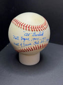 Al Barlick "Natl league 1940-1971 Hall of fame Feb 28 1989" Autographed Official Major League Baseball (JSA)