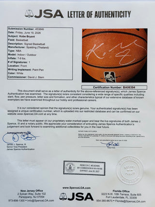 Kobe Bryant Autographed Spalding Indoor/Outdoor Basketball (JSA)