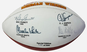 USC Heisman Trophy Winners Autographed Football-Simpson, Allen, White, Garrett (PSA)