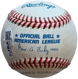 Alonzo Mourning AutographedOfficial American League Baseball Miami Heat (JSA)