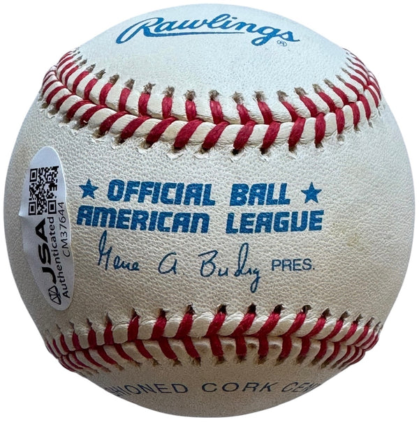 Alonzo Mourning AutographedOfficial American League Baseball Miami Heat (JSA)