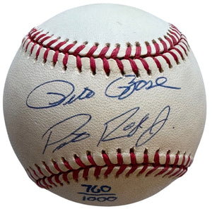 Pete Rose Sr & Jr Autographed Official National League Baseball #760/1000 (JSA)