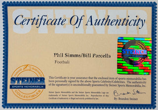 Bill Parcells & Phil Simms Autographed Official Wilson Football (Steiner)