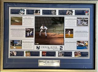 Derek Jeter Autographed Framed Timeline 20x32 New York Yankees (Steiner)