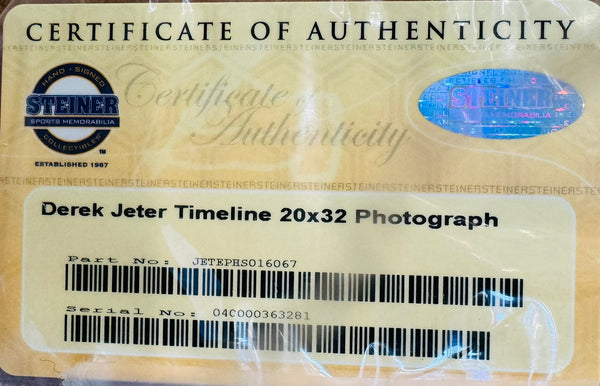 Derek Jeter Autographed Framed Timeline 20x32 New York Yankees (Steiner)