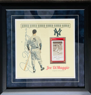 Joe DiMaggio Autographed 1993 Pinnacle Card Matted and Framed 19 x 19