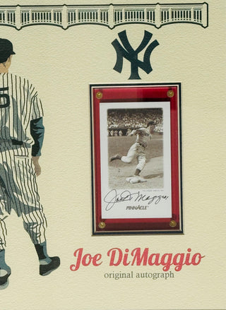 Joe DiMaggio Autographed 1993 Pinnacle Card Matted and Framed 19 x 19