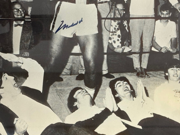 Muhammad Ali Autographed Framed Over The Beatles 16x20 Photo (JSA)