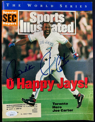 Paul Molitor & Joe Carter Autographed Sports Illustrated Magazine November 1 1993