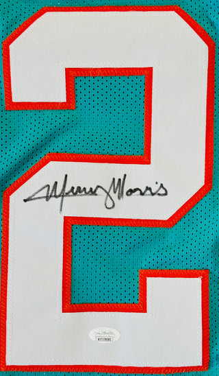 Mercury Morris Autographed Miami Dolphins Aqua Jersey (JSA)